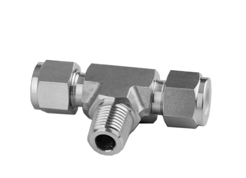 ĐẦU NỐI T INOX CÓ 2 ĐẦU SIẾT HẠT BẮP VÀ 1 ĐẦU REN NGOÀI